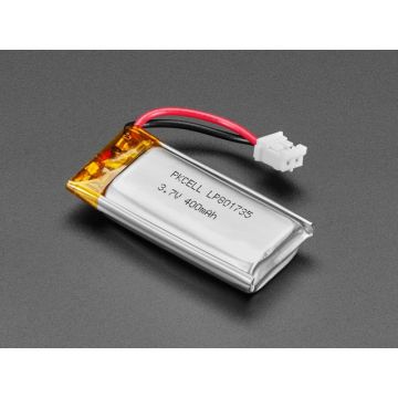 Lithium Ion Polymer Battery Ideal For Feathers - 3.7V 400mAh