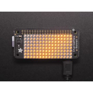 Adafruit CharliePlex LED Matrix Bonnet - 8x16 Yellow LEDs