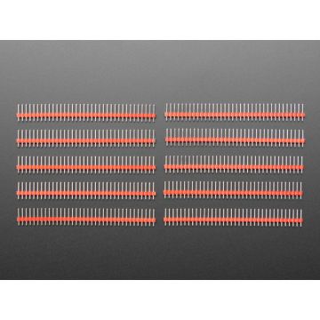 Break-away 0.1" 36-pin strip male header - Red - 10 pack