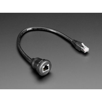 RJ-45 Ethernet Round Panel Mount Extension Cable - 30cm