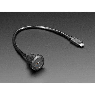 USB C Round Panel Mount Extension Cable
