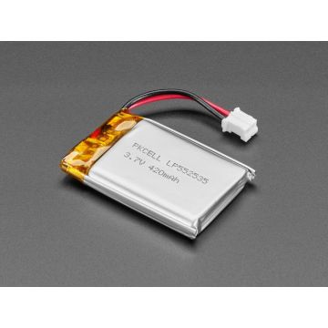 Lithium Ion Polymer Battery with Short Cable - 3.7V 420mAh