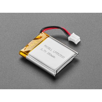 Lithium Ion Polymer Battery with Short Cable - 3.7V 350mAh