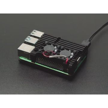 Aluminum Metal Heatsink Raspberry Pi 4 Case with Dual Fans