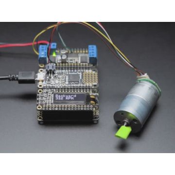 Geared DC Motor with Magnetic Encoder Outputs - 7 VDC 1:20 Ratio