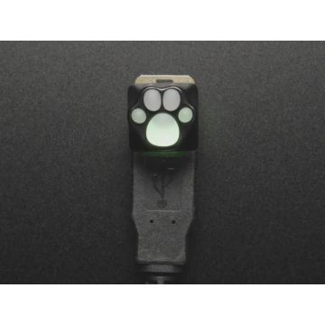 Black Aluminum Kitty Paw Keycap with Translucent Silicone Toes