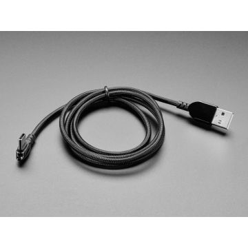 Woven USB Cable with USB Type A to Right Angle USB Type C