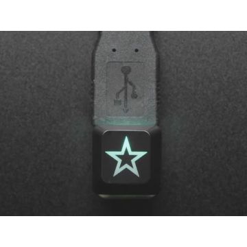 Etched Glow-Through Keycap - Zener ESP Star Design
