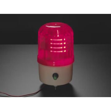 Rotating LED Warning Light with Adjustable Volume Buzzer Alarm