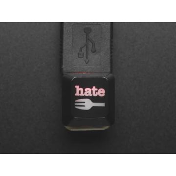Etched Glow-Through Keycap with Hate Fork Graphics