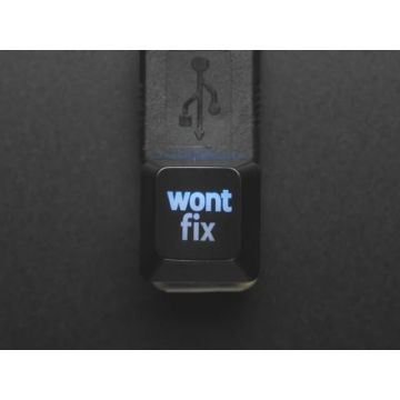 Etched Glow-Through Keycap with "wont fix" Text
