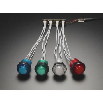 Adafruit LED Arcade Button 1x4 - STEMMA QT I2C Breakout