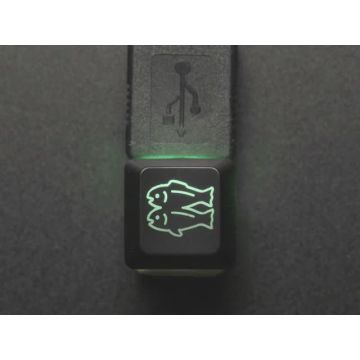 Etched Glow-Through Keycap with Glitch Logo