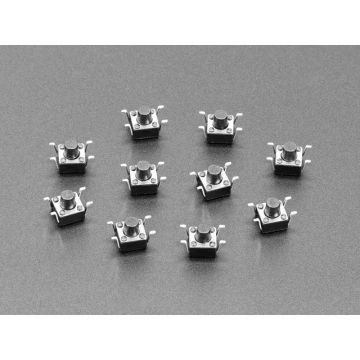Reverse Mount Tactile Switch Buttons - 6mm square - 10 Pack