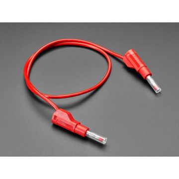 Retractable Stacking Banana Plug Cable - Red 0.5 meter long