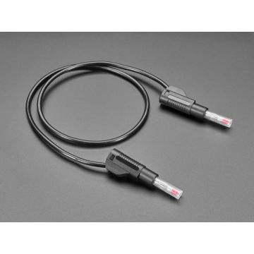 Retractable Stacking Banana Plug Cable - Black 0.5 meter long