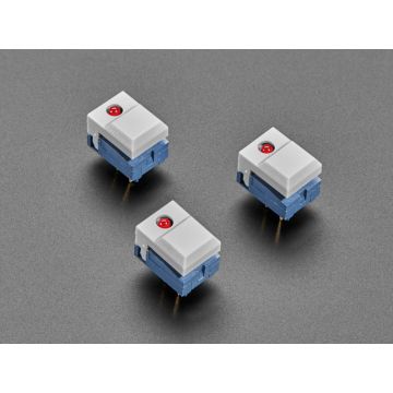 Step Switch with LED - Three Pack of Gray Plastic with Red LED