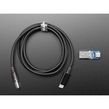 Re-programmable USB Type-C PD to 2.1/5.5mm Barrel Jack Cable