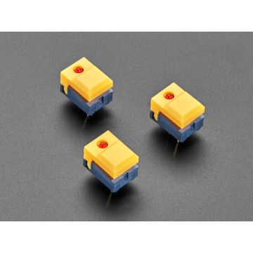 Step Switch with LED - Three Pack of Yellow with Red LED
