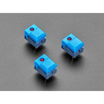 Step Switch with LED - Three Pack of Blue Plastic with Red LED