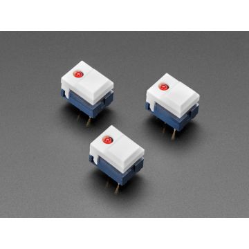 Step Switch with LED - Three Pack of White with Red LED - PB86