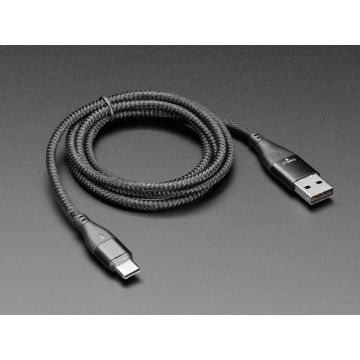 Black Woven USB A or Type-C to Type-C Cable with Magnetic Tip