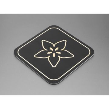 PCB Coaster with Gold Adafruit Logo