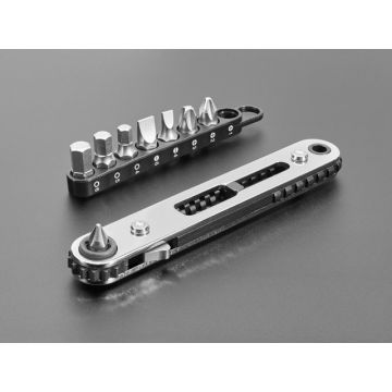 Thin Right Angle Ratchet Wrench Set with 9 Bits