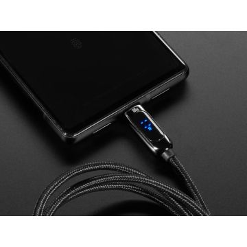 USB C to USB C Cable w/ 100W Watt Display - 1 meter Black Woven