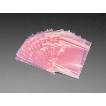Small Pink Anti-Static Zip Top Bag - 2" x 3" - 100 Pack