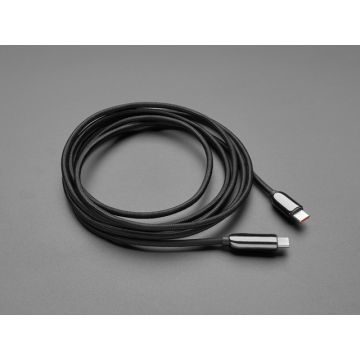 USB C to USB C Cable w/ 100W Watt Display - 2 meter Black Woven