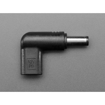 USB Type C PD to 5.5mm/2.1mm Barrel Jack Adapter - 12V