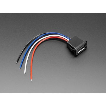 Snap-In Panel Mount Cable - USB Type A Socket to 4 Wires