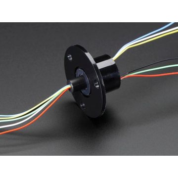 Slip Ring with Flange - 22mm diameter, 6 wires, max 240V @ 2A