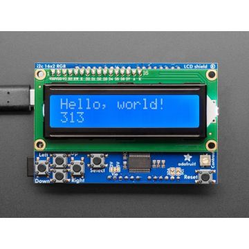 LCD Shield Kit w/ 16x2 Character Display - Only 2 pins used!