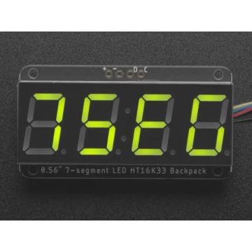 Green 7-segment clock display - 0.56" digit height