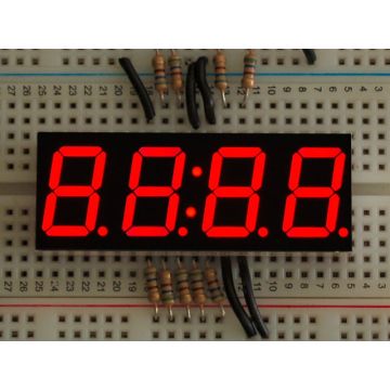 Red 7-segment clock display - 0.56" digit height