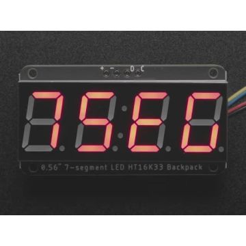 Adafruit 0.56" 4-Digit 7-Segment Display with I2C Backpack - Red