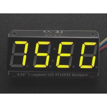 Adafruit 0.56" 4-Digit 7-Segment Display w/I2C Backpack - Yellow