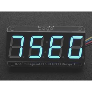 Adafruit 0.56" 4-Digit 7-Segment Display w/ I2C Backpack - Blue
