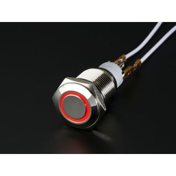 Rugged Metal On/Off Switch with Red LED Ring