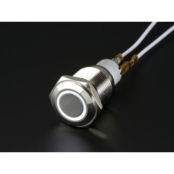 Rugged Metal On/Off Switch with White LED Ring