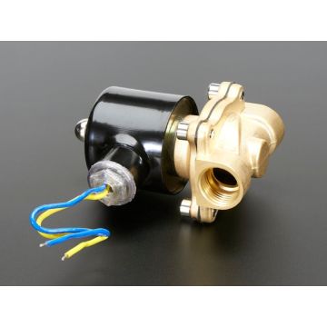 Brass Liquid Solenoid Valve - 12V - 1/2 Inch G / BSP Thread