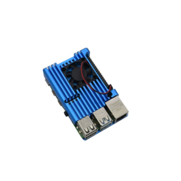 Raspberry Pi 4 Aluminium Koeling Actieve Heatsink met 1 Ventilator - Blauw