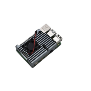 Raspberry Pi 4 Aluminium Koeling Actieve Heatsink met 1 ventilator - Grijs