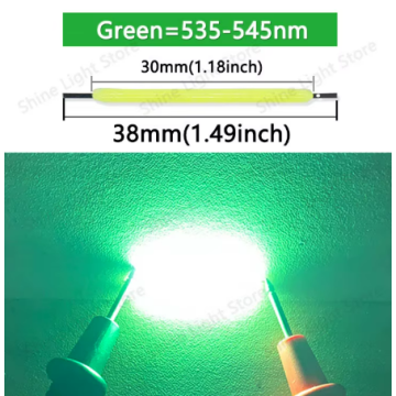 Noodle 'Noods' LED Filament 3V 38mm COB Groen