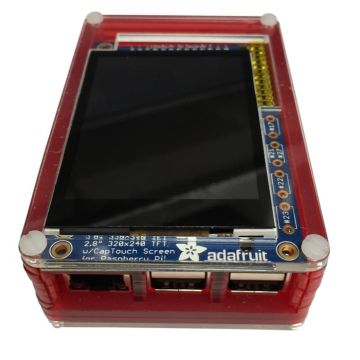 Behuizing voor Pi TFT Scherm 2.8 Inch Rood