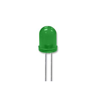 10 x LED 10mm Groen diffuus