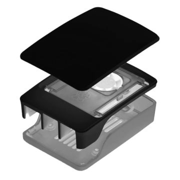 Originele Raspberry Pi 5 Behuizing - Zwart/Grijs inclusief ventilator (koeling)