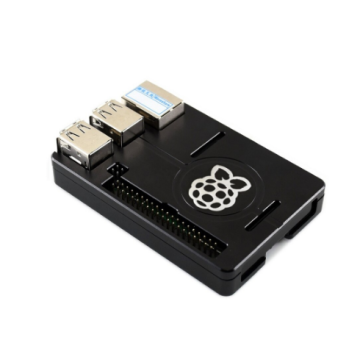 Raspberry Pi 4B Ultra Dunne Aluminium Koel Behuizing met Pi Logo - Zwart